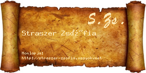 Straszer Zsófia névjegykártya